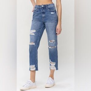 Flying Monkey High Rise Distressed Blue Jeans